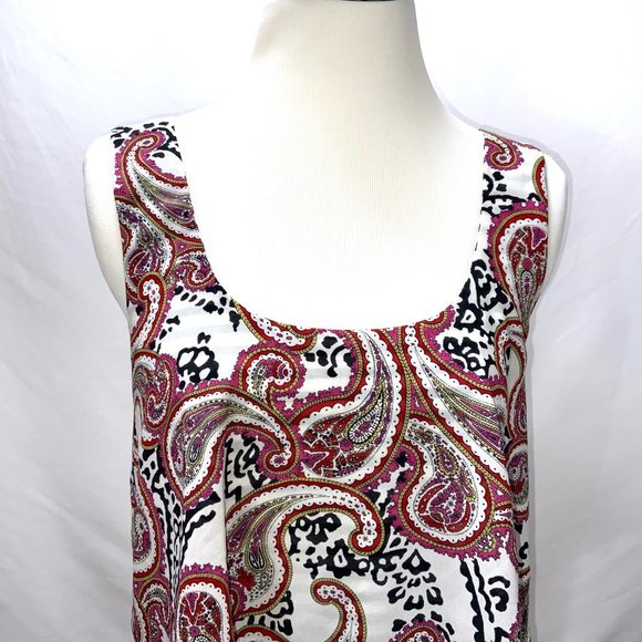 New Meadow Rue Layered Paisley Stripes Sleeveless Knit Top Anthropologie Tank - Picture 4 of 10